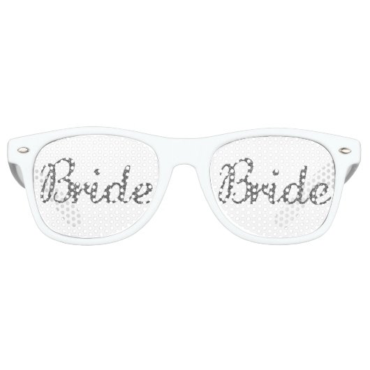 Glitzer Bride Silver Partybrille (Vorderseite)