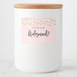 Glitzer Bridesmaid Candle Sticker Lebensmitteletikett