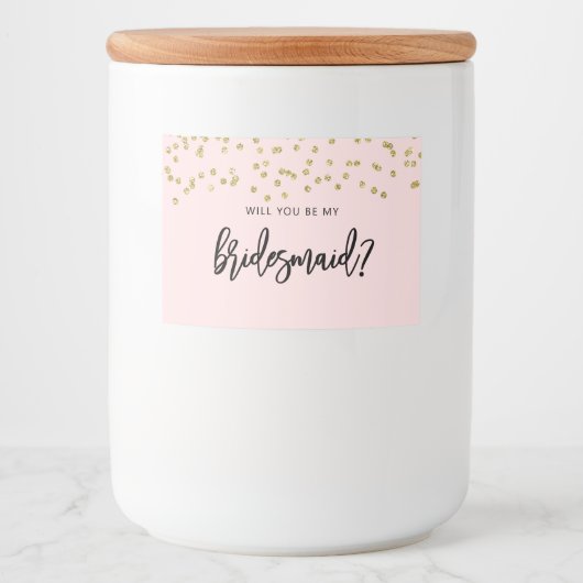 Glitzer Bridesmaid Candle Sticker Lebensmitteletikett (Vorderseite)