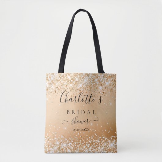 GLITZER BRIDESMAID GIFT TOTE BAG TASCHE (Vorderseite)