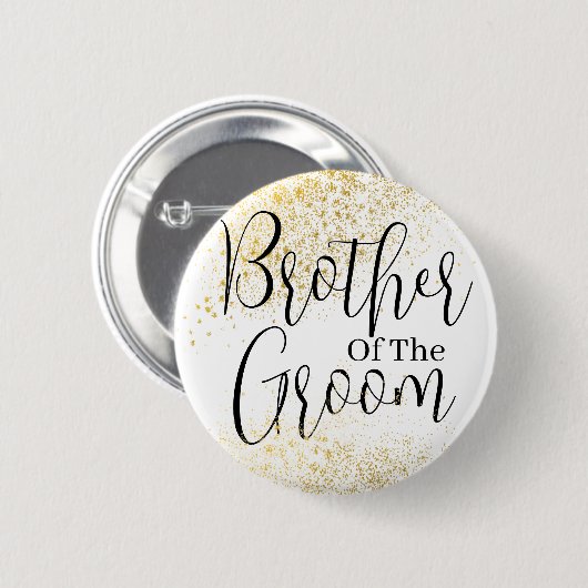 Glitzer-Bruder des Bräutigams Hochzeitsknopf Button (Vorne & Hinten)
