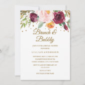 Glitzer-Brunch und Bubbly aus Burgund Einladung (Vorderseite)