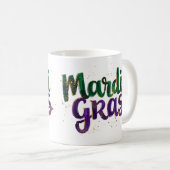Glitzer Brushstroke Mardi Gras Kaffeetasse (VorderseiteRechts)