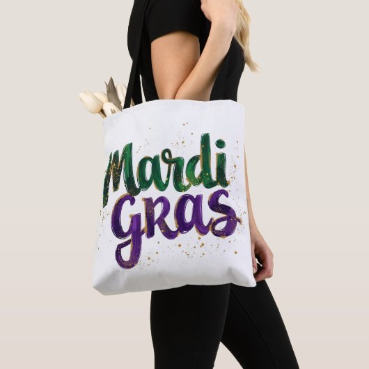 Glitzer Brushstroke Mardi Gras Tasche (Von Nahem)