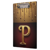 Glitzer-Buchstabe P-Monogramm mit tropfender Flüss Klemmbrett (Links)