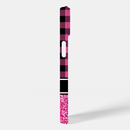 Glitzer Buffalo Kariert Monogram Case-Mate iPhone Hülle (Rückseite / Rechts)