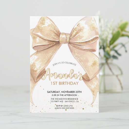 Glitzer-Buggeburt Einladung (Stehend Vorderseite)