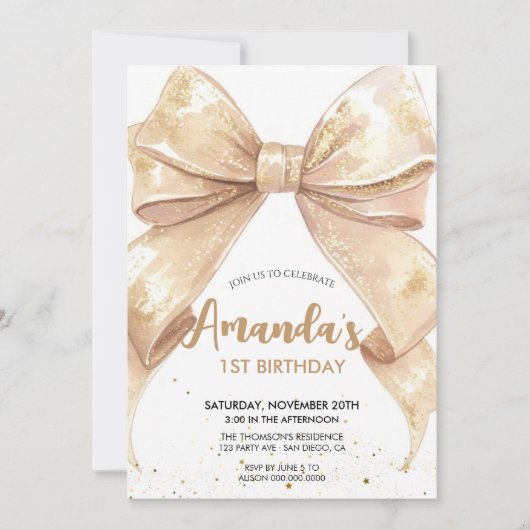 Glitzer-Buggeburt Einladung (Vorderseite)