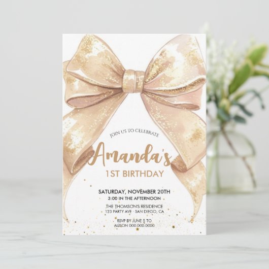 Glitzer-Buggeburt Einladung (Stehend Vorderseite)