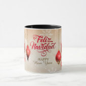 Glitzer Bulbs Feliz Navidad Snowflake Tasse (Zentrum)