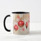 Glitzer Bulbs Feliz Navidad Snowflake Tasse (Links)