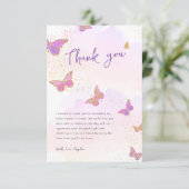 Glitzer Butterflies Brautparty Vielen Dank Karte (Stehend Vorderseite)