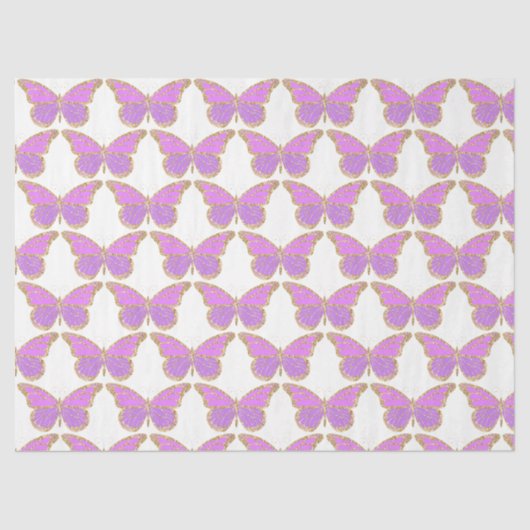 Glitzer Butterflies Serie Design 2 Seidenpapier (Vorderseite)