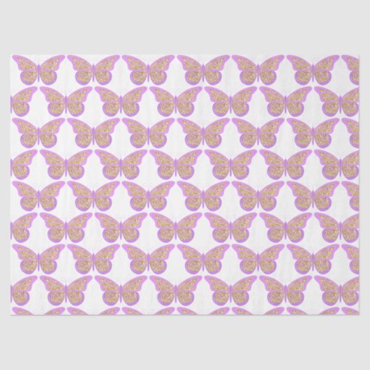 Glitzer Butterflies Serie Design 7 Seidenpapier (Vorderseite)