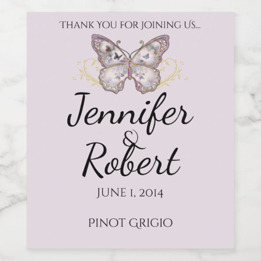 Glitzer Butterfly auf dem Etikett für Lavendel (Einzelnes Label)