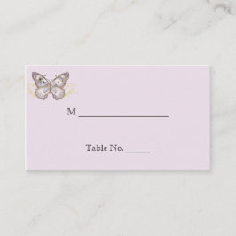 Glitzer Butterfly auf der Lavendel Hochzeit Platzk Platzkarte