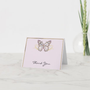 Glitzer Butterfly auf Lavender Vielen Dank Dankeskarte