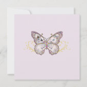 Glitzer Butterfly auf Lavender Wedding Einladung (Rückseite)