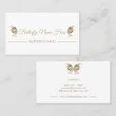 Glitzer Butterfly Flügel Swirl Dekor Gold Visitenkarte (Vorne/Hinten)