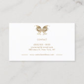 Glitzer Butterfly Flügel Swirl Dekor Gold Visitenkarte (Rückseite)