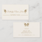 Glitzer Butterfly Flügel Swirl Gold Visitenkarte (Vorne/Hinten)