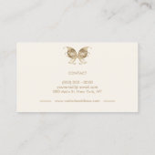 Glitzer Butterfly Flügel Swirl Gold Visitenkarte (Rückseite)