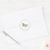 Glitzer Butterfly Rücksendeadresse Runder Aufkleber (Umschlag)