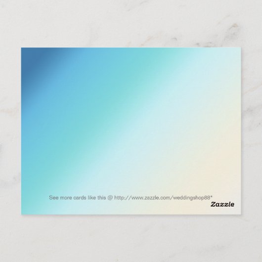 Glitzer Butterfly Tischnummer Postcard Blue (Rückseite)