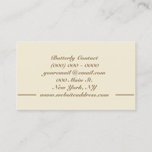 Glitzer Butterfly Wing Swirl dekorativ Visitenkarte (Rückseite)