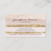 Glitzer Cake Floral Blush Blue Visitenkarte (Rückseite)