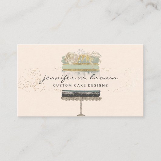 Glitzer Cake Visitenkarte (Vorderseite)