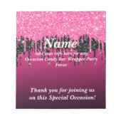 Glitzer Candy Bar Wrapper-Gastgeschenke trinken Notizblock (Vorderseite)