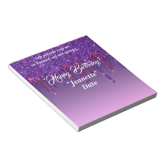 Glitzer Candy Bar Wrapper-Gastgeschenke trinken Notizblock (angewinkelt)