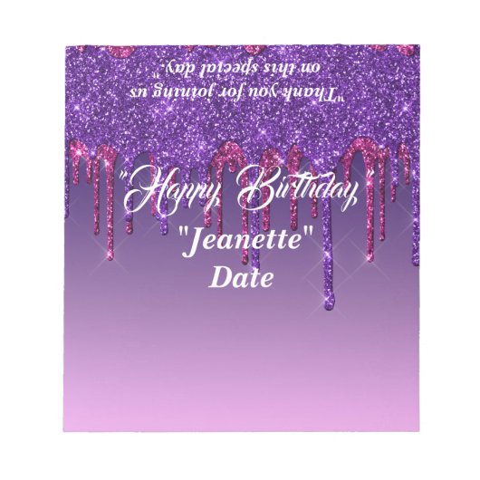 Glitzer Candy Bar Wrapper-Gastgeschenke trinken Notizblock (Vorderseite)