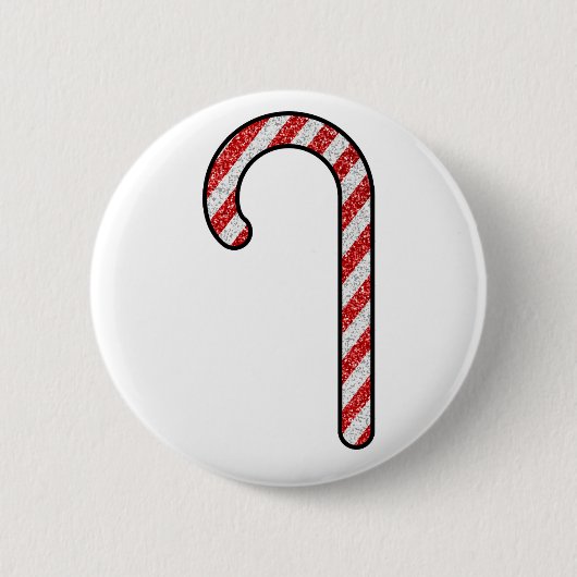 Glitzer Candy Cane Button (Vorderseite)