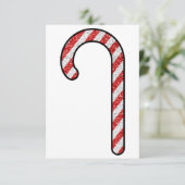 Glitzer Candy Cane Dankeskarte (Stehend Vorderseite)