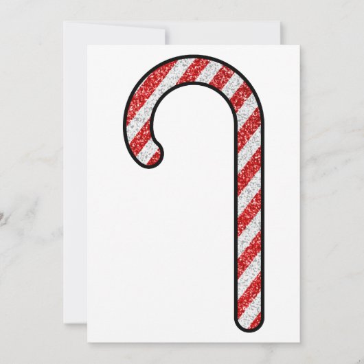 Glitzer Candy Cane Einladung (Vorderseite)