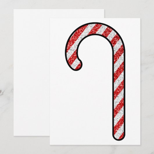 Glitzer Candy Cane Einladung (Vorne/Hinten)