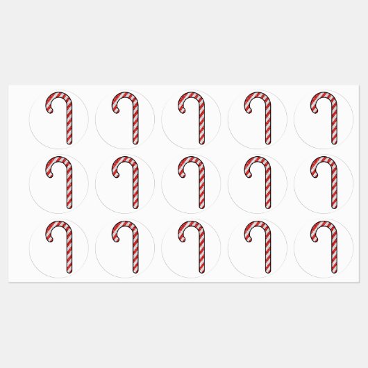 Glitzer Candy Cane Etiketten (Blatt)