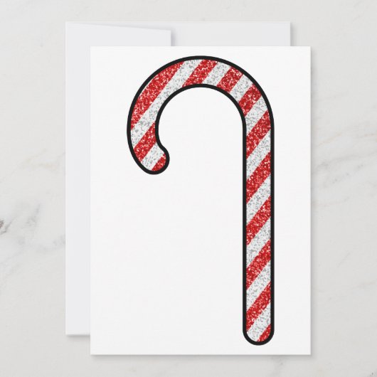 Glitzer Candy Cane Feiertagskarte (Vorderseite)