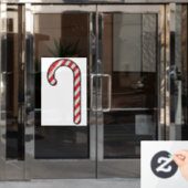 Glitzer Candy Cane Fensteraufkleber (Büro Tür)