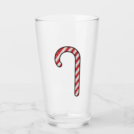 Glitzer Candy Cane Glas (Vorderseite)