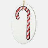 Glitzer Candy Cane Keramik Ornament (Links)