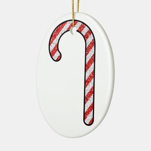 Glitzer Candy Cane Keramik Ornament (Links)