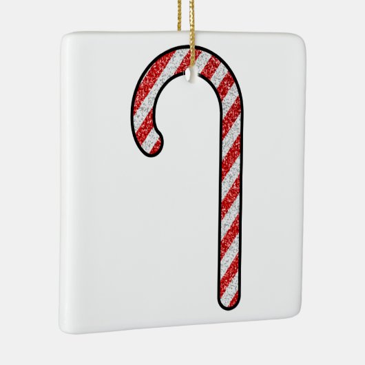 Glitzer Candy Cane Keramikornament (Rechts)