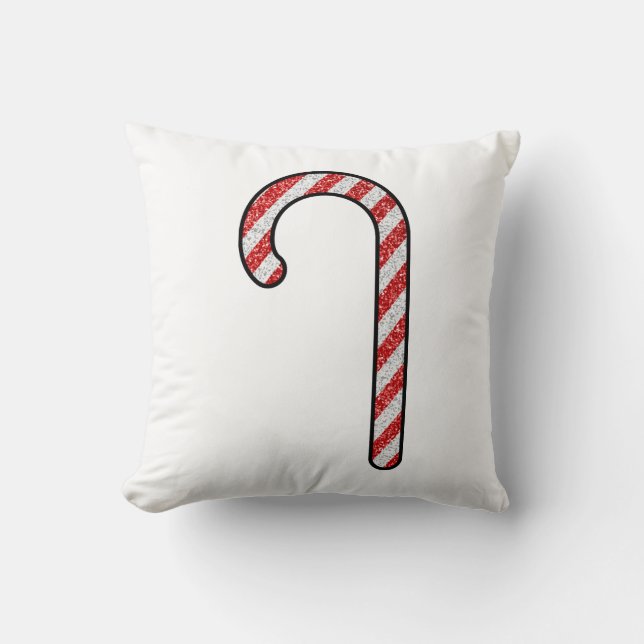 Glitzer Candy Cane Kissen (Vorderseite)