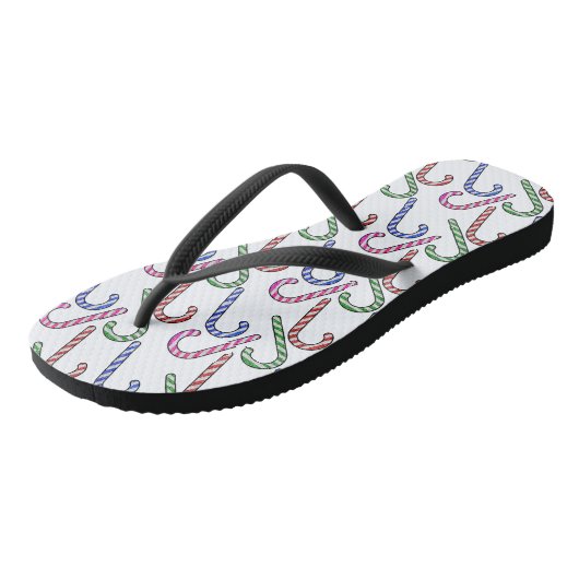 Glitzer Candy Cane Pattern Badesandalen (Schrägansicht)