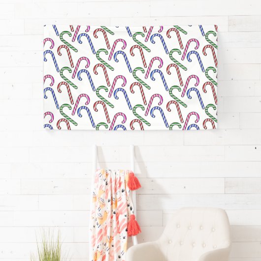 Glitzer Candy Cane Pattern Banner (Insitu)