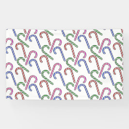 Glitzer Candy Cane Pattern Banner