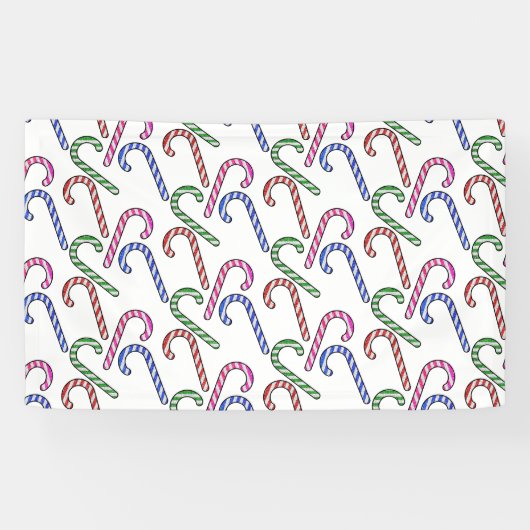 Glitzer Candy Cane Pattern Banner (Horizontal)